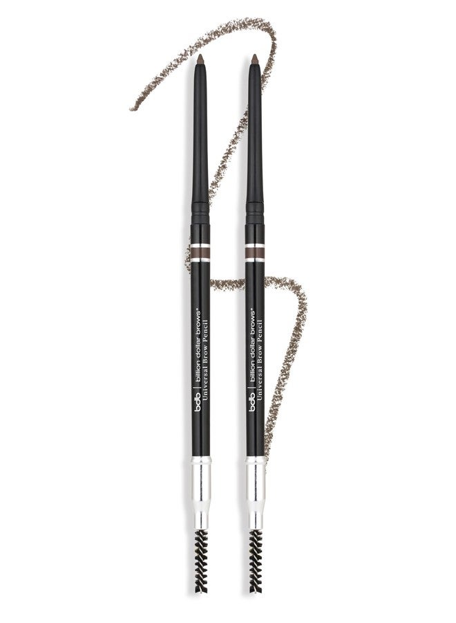 Billion Dollar Brows bdb Universal Eyebrow Pencil - Precision Tip & Spoolie, Waterproof, Define Shape & Fill Brows, 2-Pack - Image 1